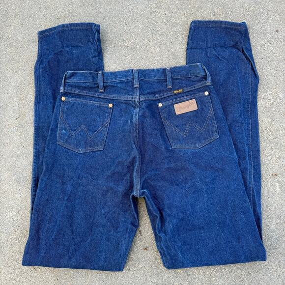 Vintage 90s Wrangler 13MWZ Cowboy Cut Original Fit Dark Blue Jeans 36x38 - Picture 1 of 8